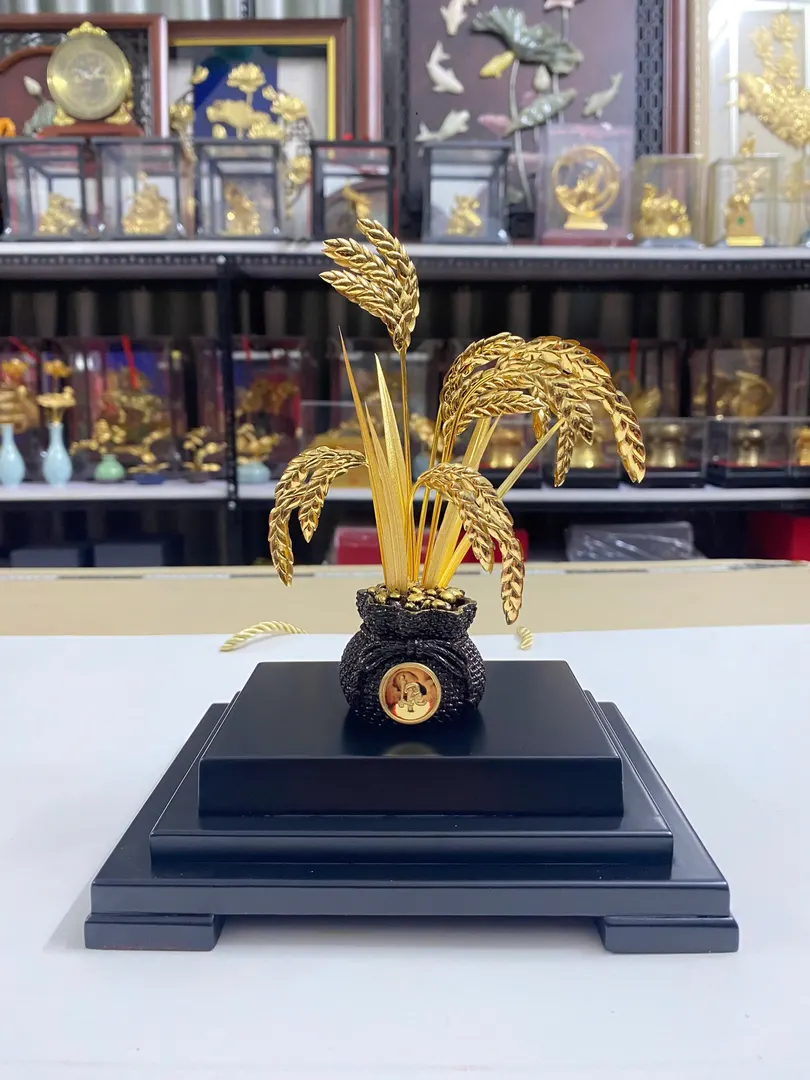Biểu Trưng Cây Lúa Mạ Vàng 24K