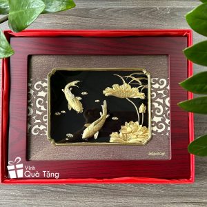 Tranh doi ca chep ma vang 24k